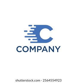 stylized letter 'C' that appears to be in motion, accompanied by the word 'COMPANY' in bold blue text below it