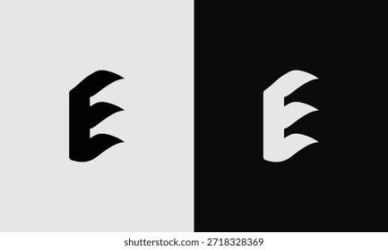 Stylized Letter E Logo Design Duality Concept