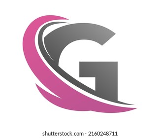 Stylized letter G for monogram, logo, sticker emblem and creative design. Flat style