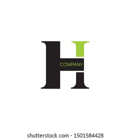 Stylized letter H, template for logo