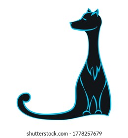 Stylized letter j in cat shape