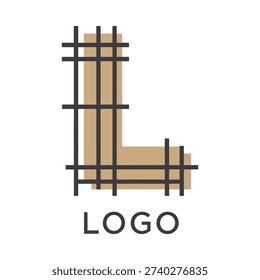 A stylized letter l logo with a grid pattern