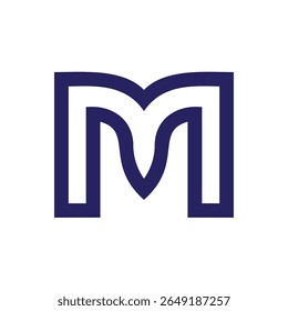 Stylized Letter M Monogram with Geometric
