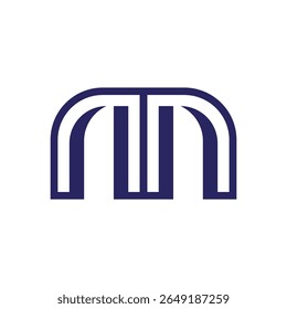 Stylized Letter M Monogram with Geometric
