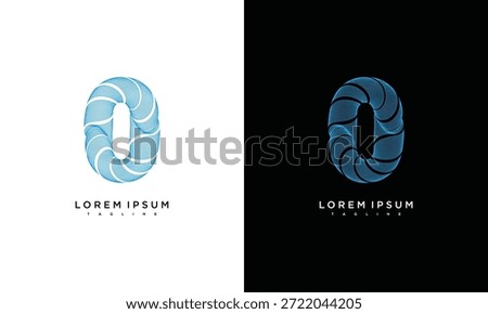 Stylized letter O logo design in contrasting backgrounds showcasing modern graphic elements