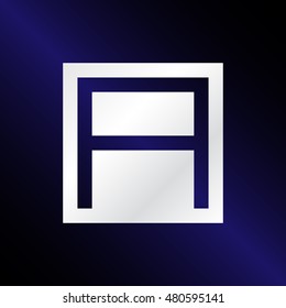 Stylized letter on a background with a gradient