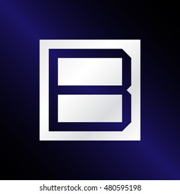 Stylized letter on a background with a gradient