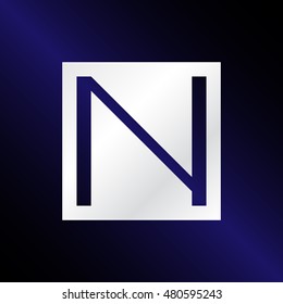 Stylized letter on a background with a gradient