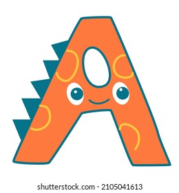 Stylized letter A on the theme of dinosaurs.