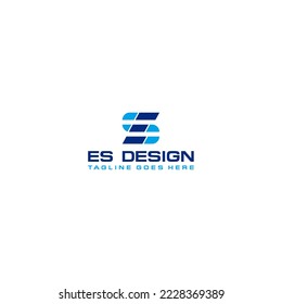 Letra abstracta logo creativo SE. Se parece a las letras S y E.