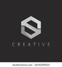 Vector estilizado del logotipo de la letra S en forma circular para el uso de la marca y de la compañía