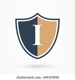 stylized letter i with shield logo icon