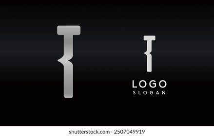 Stylized letter T with sharp, abstract cuts like bullet passing trail through letter for modern sleek logo design, creative agencies branding, tech startup, corporate identity. Vector illustration.