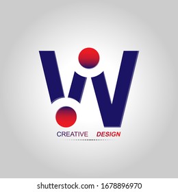 Letra estilizada W. Imagen vectorial para logotipo, sitio web y aplicación