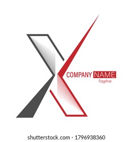Stylized letter X. Abstract stylized vector illustration for logo, sticker, emblem isolated on white background
