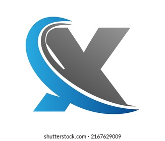 Stylized letter X for monogram, logo, sticker emblem and creative design. Flat style