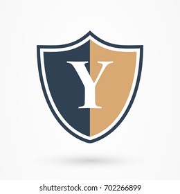 stylized letter y with shield logo icon