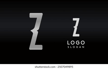 Stylized letter Z with sharp, abstract cuts like bullet passing trail through letter for modern sleek logo design, creative agencies branding, tech startup, corporate identity. Vector illustration.