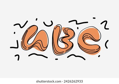 Letras estilizadas de letras ABC.  Gráficos vectoriales