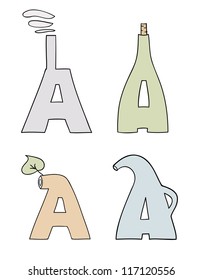 The stylized letters "A". Vector illustration.
