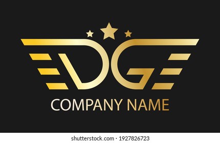 Stylized letters D and G for logo design. Vector illustration, flat style.