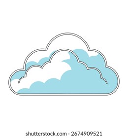 Estilizado azul claro y blanco Nube Ilustración Clima atmósfera