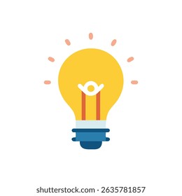 Stylized light bulb icon on White Background