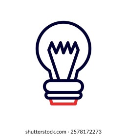 Stylized lightbulb with geometric filament and base