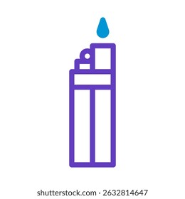 Stylized lighter icon emitting a vibrant flame, vector illustration, design