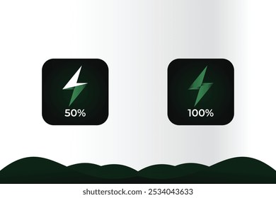 Stylized Lightning Bolt Icon Representing Power and Energy
