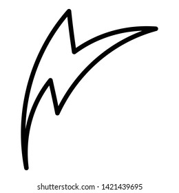 Stylized lightning icon. Outline stylized lightning vector icon for web design isolated on white background