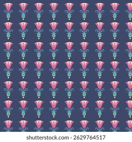 Stylized lily flower pattern in classic style