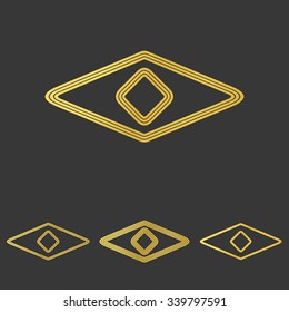 Stylized line golden eye logo design set