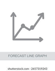 Gráfico de linhas estilizado projetando-se para o futuro.