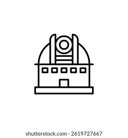 Stylized line illustration of an astronomical observatory building icon