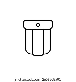 Stylized Linear Icon Depicting a Minimalist Belt Pouch Design