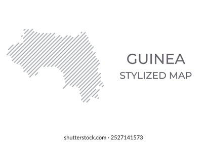 Stilisierte lineare Karte von Guinea im minimalistischen Stil. Vektorgrafik der Landkarte.