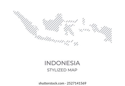 Stilisierte lineare Karte Indonesiens im minimalistischen Stil. Vektorgrafik der Landkarte.