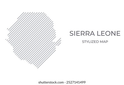 Stilisierte lineare Karte von Sierra Leone im minimalistischen Stil. Vektorgrafik der Landkarte.