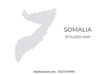 Mapa lineal estilizado de Somalia en estilo minimalista. Ilustración vectorial del mapa del país.