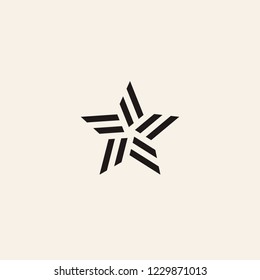 Stylized linear shape star logo design template. Modern star abstact vector illustration with lines. Vector graphic fashion symbol. Award success logotype concept icon.