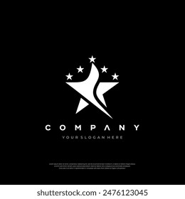 Estilizada forma lineal estrella logo diseño Plantilla Premium Design