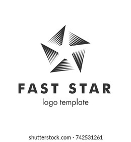 Stylized linear shape star logo design template. Modern star abstact vector illustration with lines. Vector graphic fashion symbol