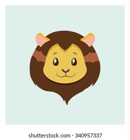 Stylized lion head illustration