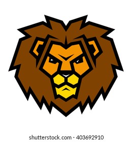 Stylized lion head logo cartoon