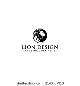 Ilustración vectorial del logotipo de león, diseño del emblema.