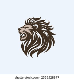 A stylized lion head logo featuring bold lines and a fierce expression, symbolizing strength and leadership.