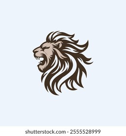 A stylized lion head logo featuring bold lines and a fierce expression, symbolizing strength and leadership.