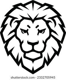 Stylized Lion Head Mascot Illustration