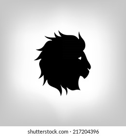 stylized lion head on light background - vector illustration